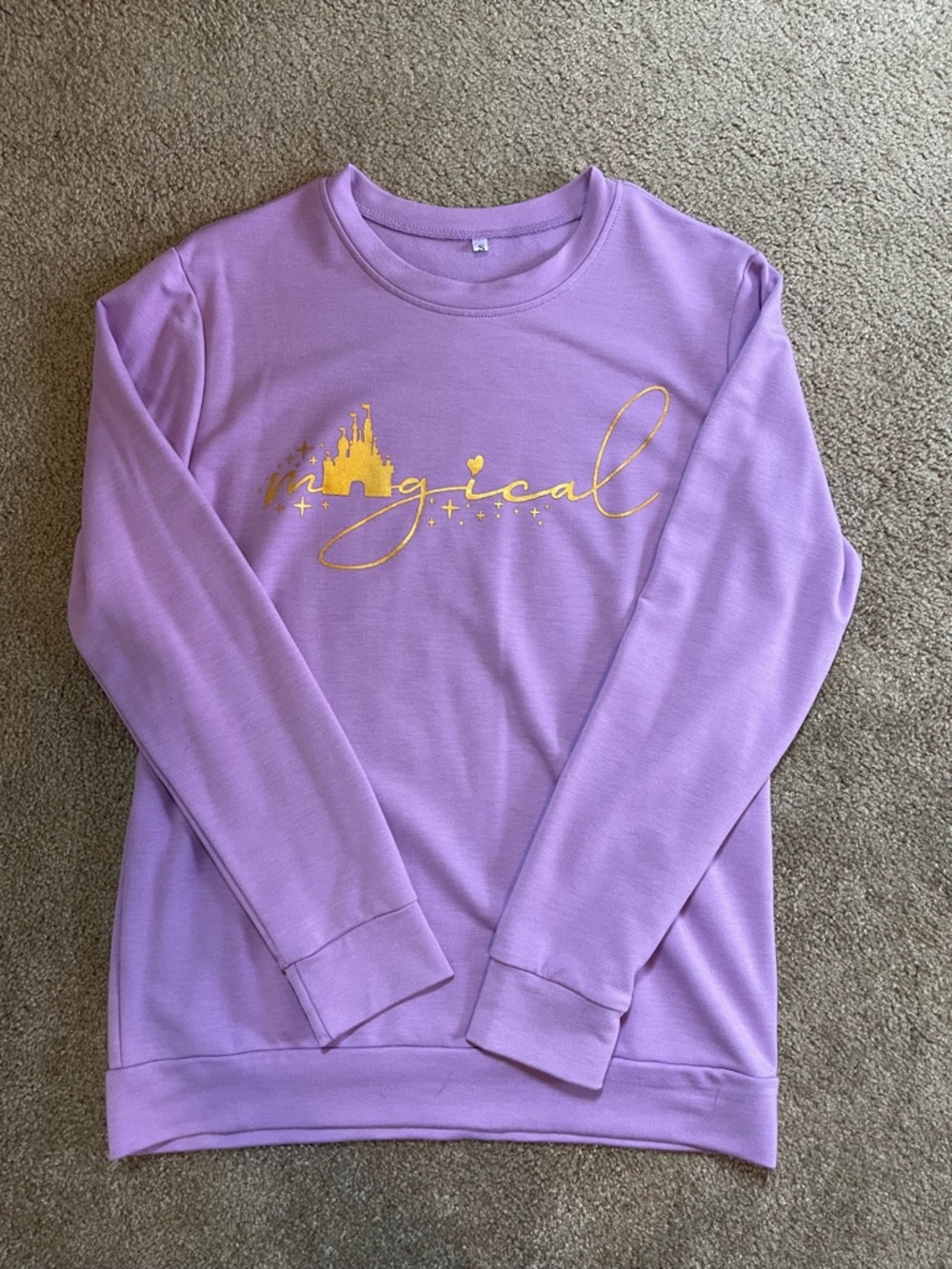 Magical Script Crewneck Sweatshirt - Lavender with Gold Accent
